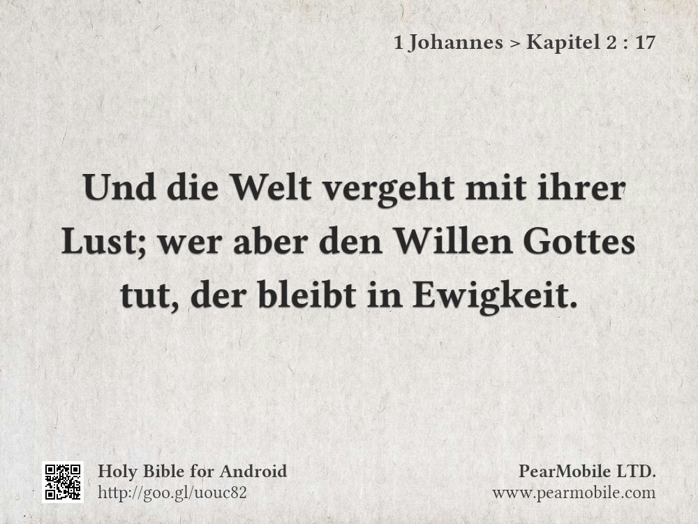1 Johannes, Kapitel 2:17